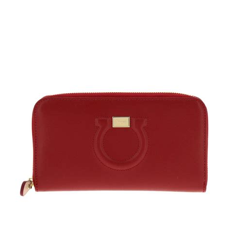 ferragamo half wallet red cheap|ferragamo wallet women.